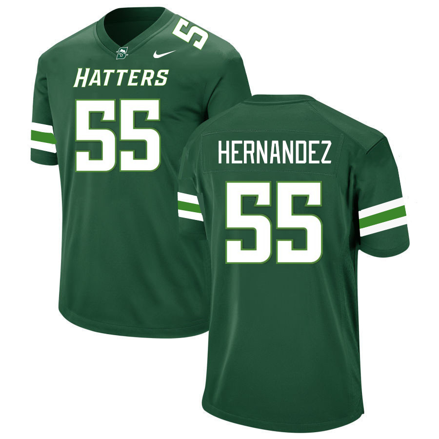 Men-Youth #55 Edward Hernandez Stetson Hatters 2023 College Football Jerseys Stitched-Green